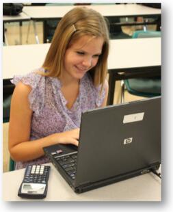 Images of student on a computer